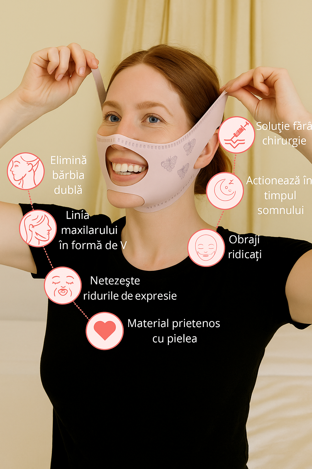Mască de față pentru lifting facial | Elimină ridurile și liniile de expresie