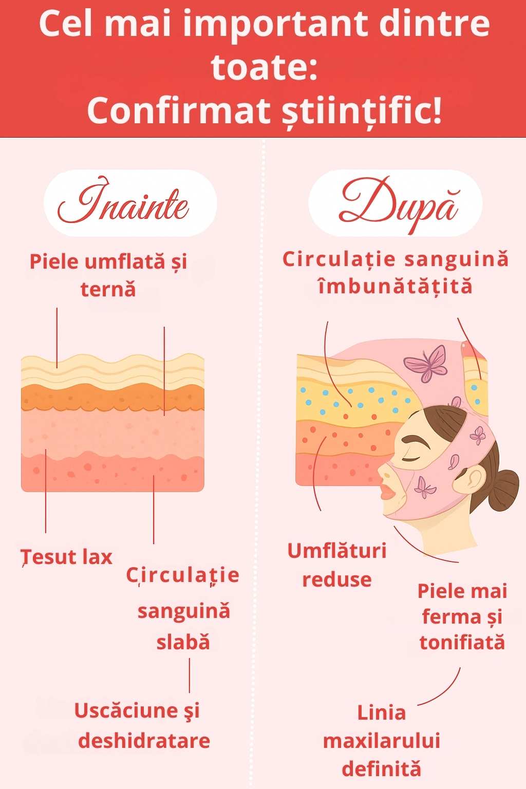 Mască de față pentru lifting facial | Elimină ridurile și liniile de expresie